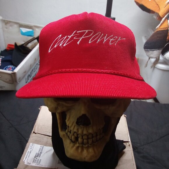 Deadstock Vintage CAT Power Corduroy Snap Back Hat Cap - Picture 1 of 7